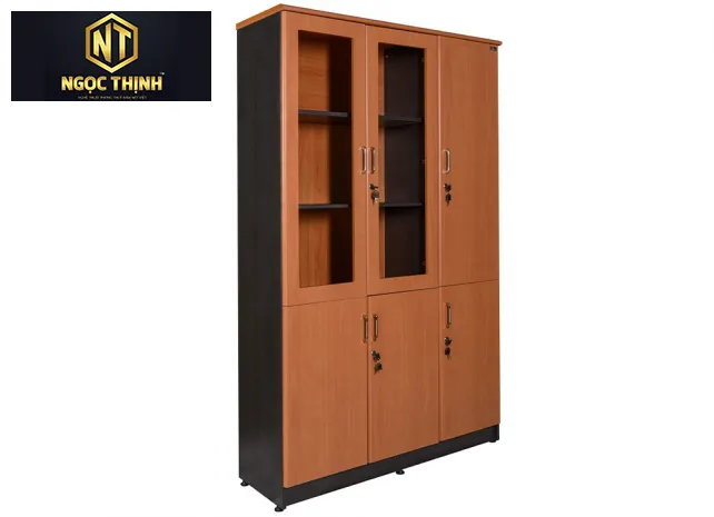 Tủ tài liệu 3 buồng sử dụng gỗ Laminate kết hợp Melamine NT1960-3BK